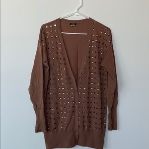 J.Crew merino studded cardigan | size L -toffee